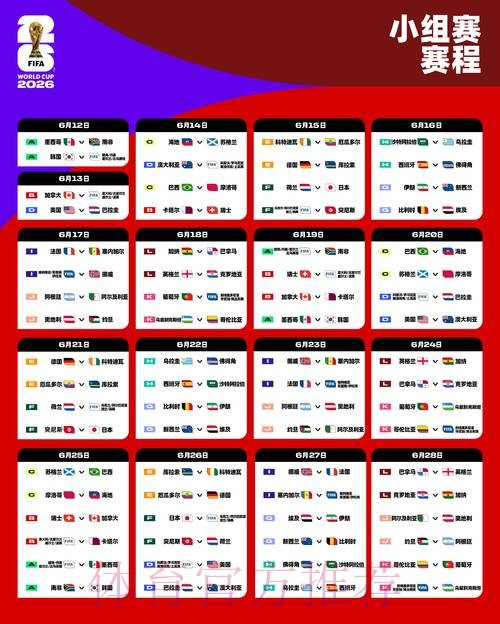 2026世界杯每日赛程高清版比赛时间表免费观看